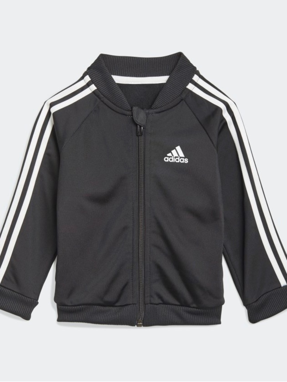 Adidas Black Jacket with White Stripe Detailing 3T